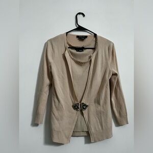 Etcetera 2 piece Beige Cardigan with Embellished top Neckline
